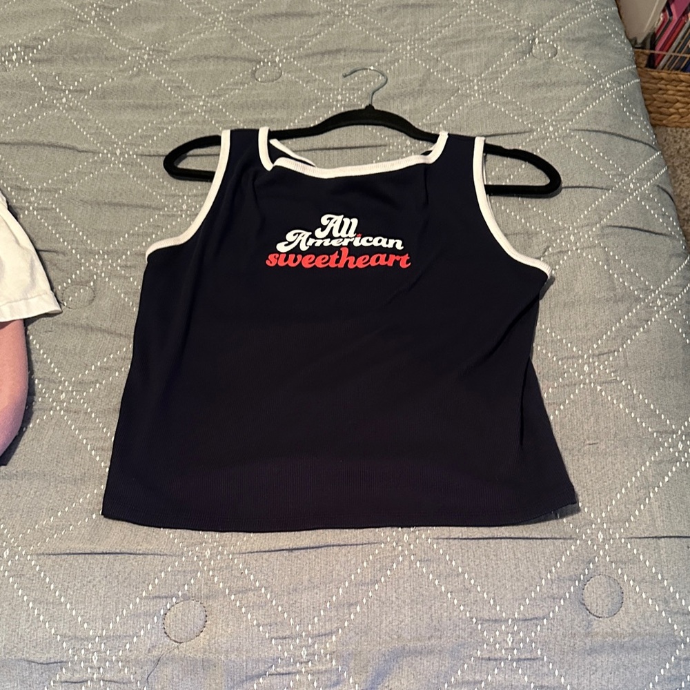 Wild Fable Navy and White All American Sweetheart Tank Top